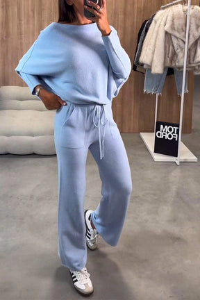 MC6815  Women's Plain Off-Shoulder Elegant Commute Casual 2-Piece Set
