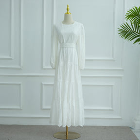 LR1066  Pure Cotton Embroidery Abaya Floral Dress