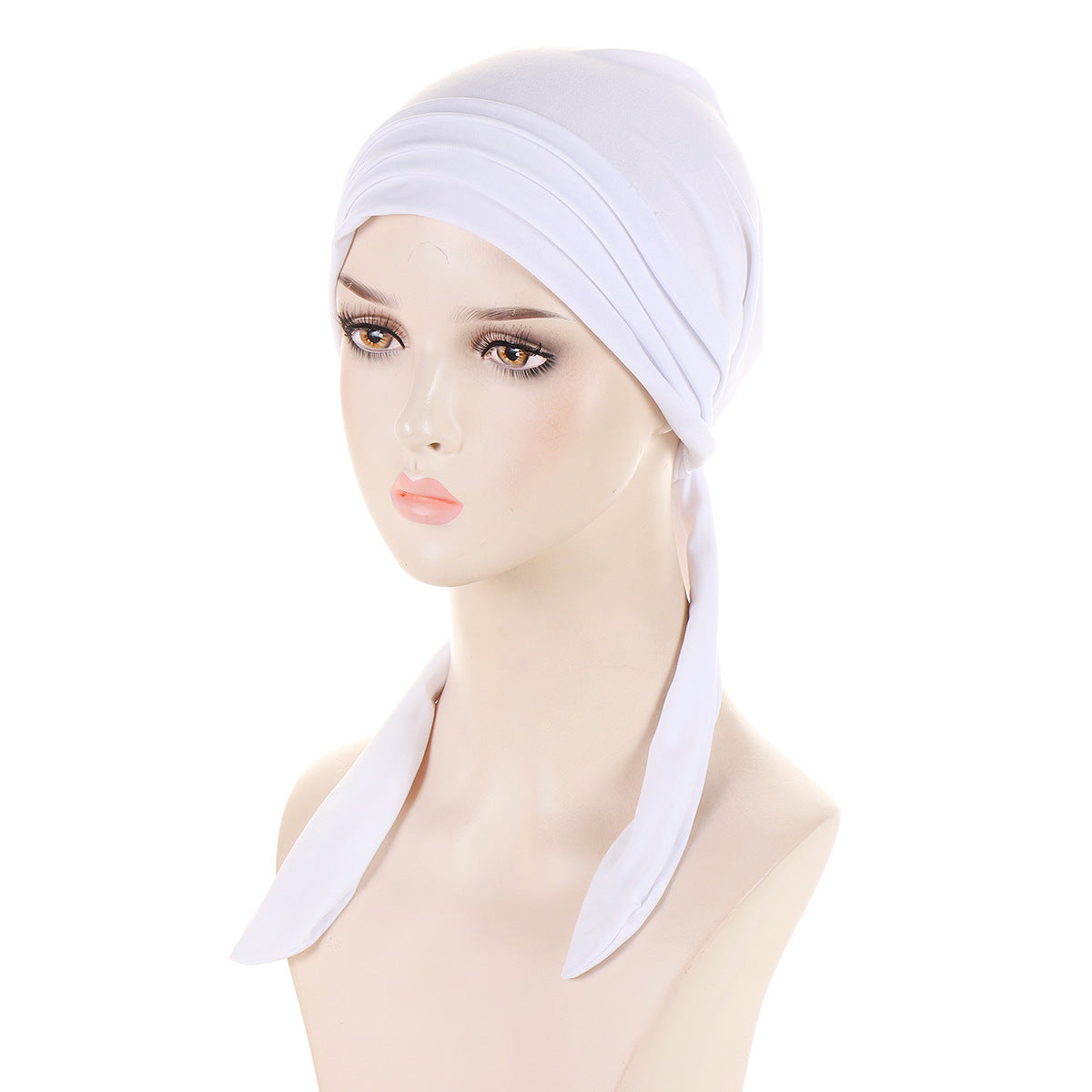 pleated plain hijab turban hat