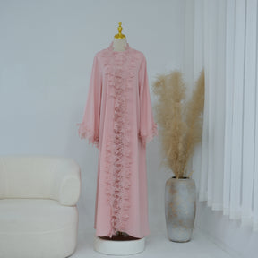 LR1184  Lace Splicing Cardigan and Inner Dress