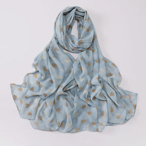W-0022  Ditsy Floral Printed Pearl Chiffon Hijab