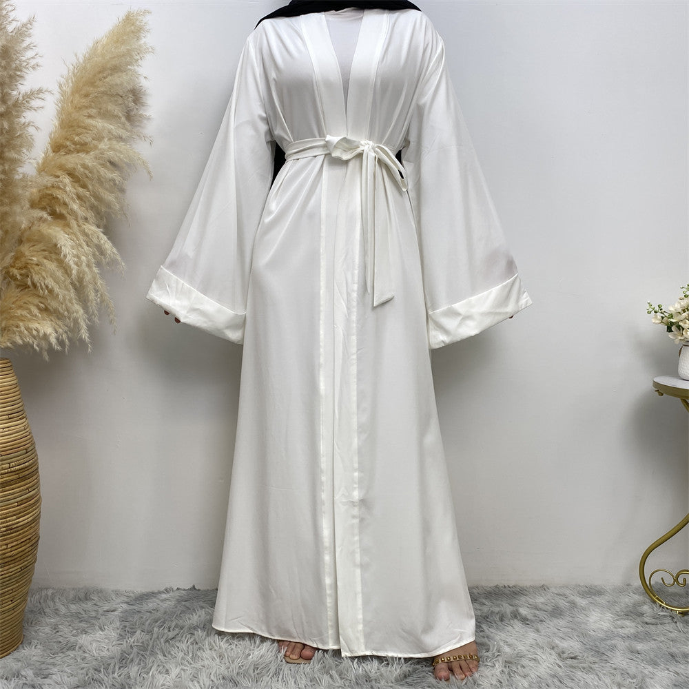 1763 plain muslim abaya cardigan dress