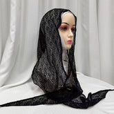 IH123  Exquisite Shiny Thread Diamond Hollow-out Muslim Hijab