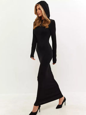 XZ563  Fitted Bodycon Long Sleeve Polyester Dress-MOQ:3