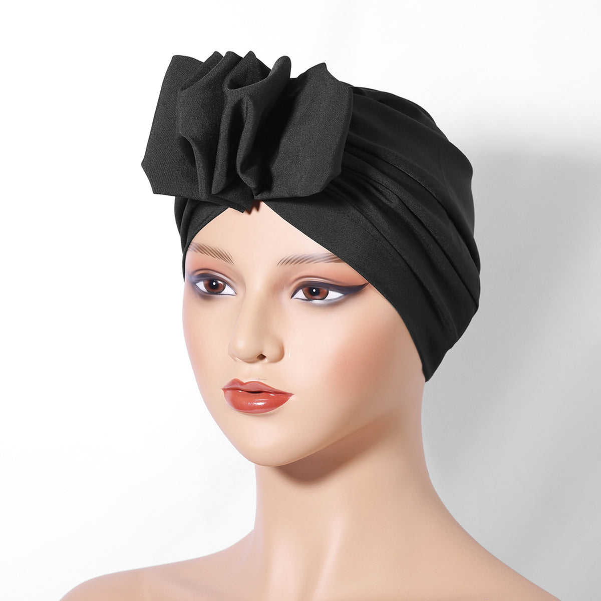 GUM-01  Women's fashion turban hat French retro headscarf flower turban hat plain hijab  plain hijab