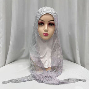QK685 Exquisite Shiny Thread Diamond Hollow-out Muslim Hijab cap