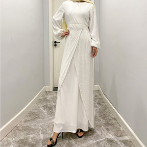 1336 sequin muslim abaya long dress