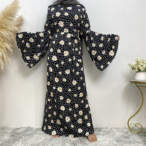 6528 printed muslim abaya dress