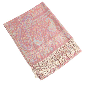 WJ005  Paisley Fringe Faux Cashmere Long Scarf