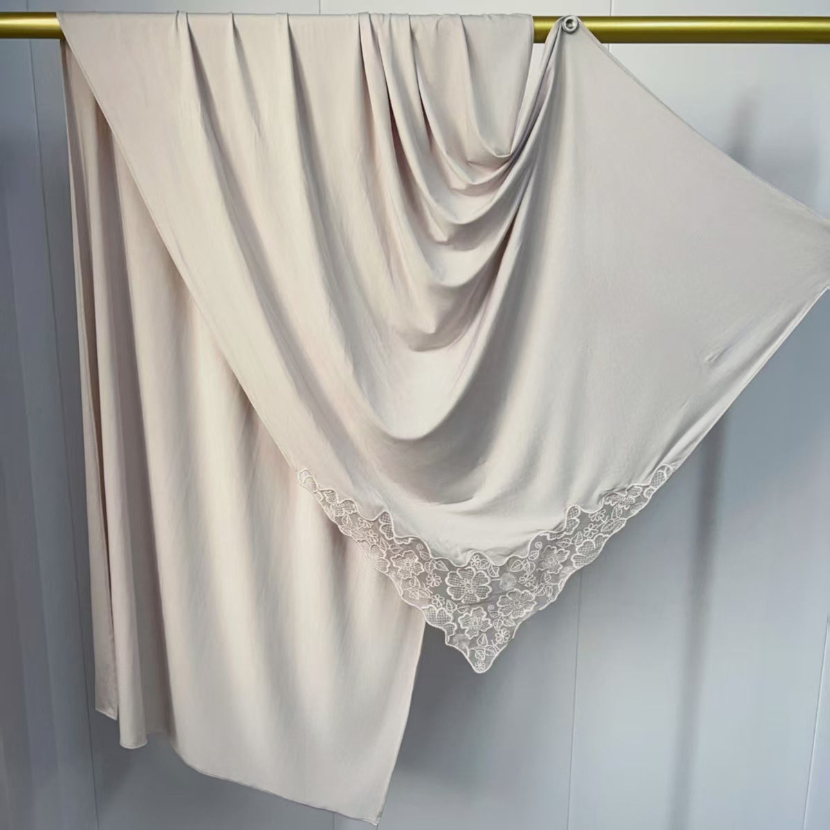 YTCXHB  Plain Embroidered Lace Liquid Jersey Hijab
