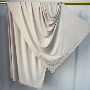 YTCXHB  Plain Embroidered Lace Liquid Jersey Hijab