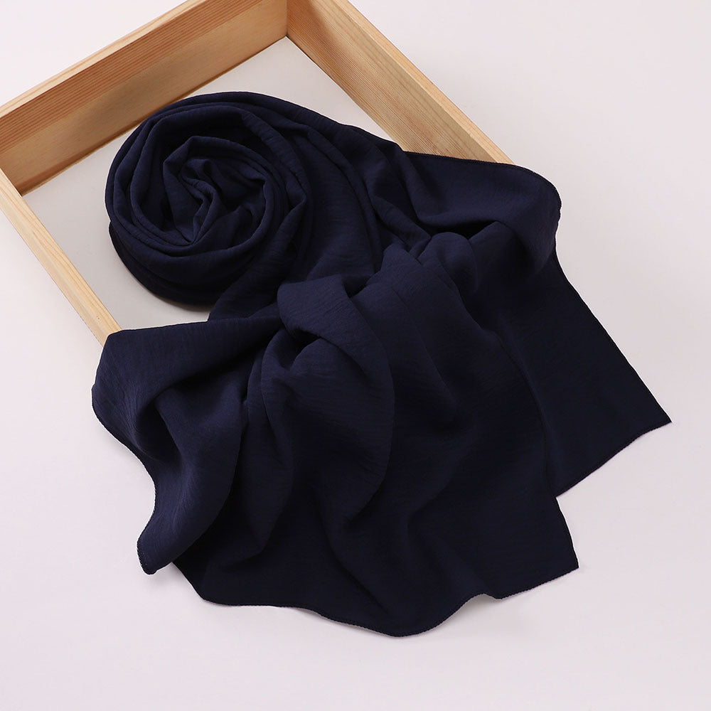 MSL426   Imitation cotton and linen pleated hijab