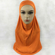 HY016  Plain Mercerized Cotton Jersey Instant Hijab + Jersey Cap Set