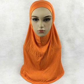 HY016  Plain Mercerized Cotton Jersey Instant Hijab + Jersey Cap Set