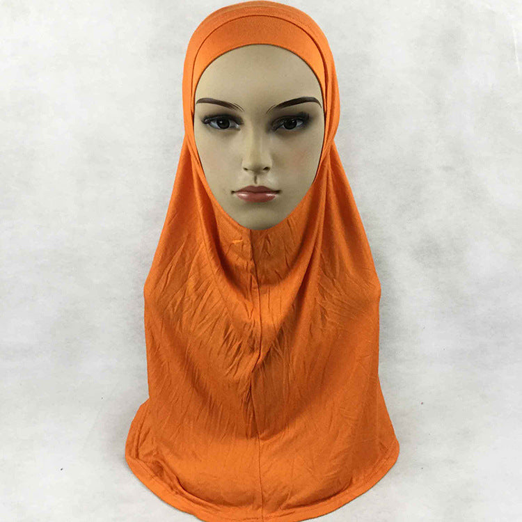 HY016  Plain Mercerized Cotton Jersey Instant Hijab + Jersey Cap Set