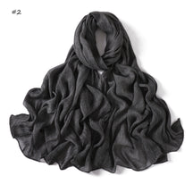 YZ322  Plain Washed-Dye Modal Crinkle Rolled-Edge Hijab