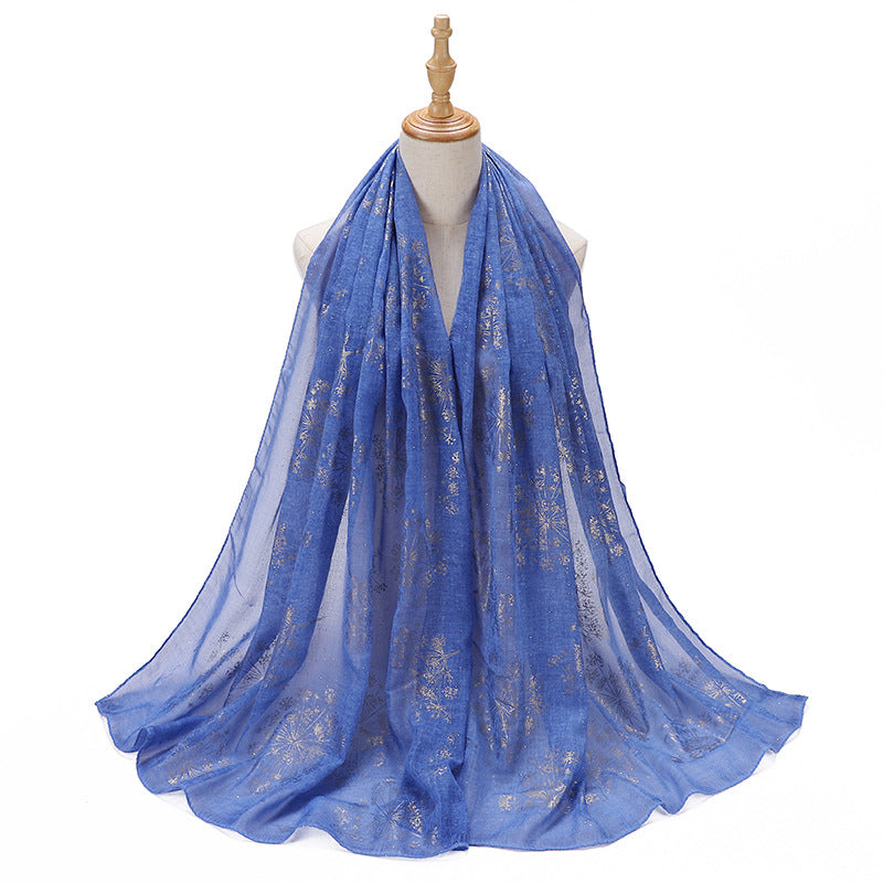 MSL189  Foil-stamped floral pattern women's hijab