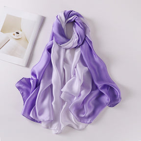 ZS016 gradient color Simulated silk hijab scarf