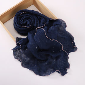 MSL377   Honeycomb wrinkled scarf - MOQ:2