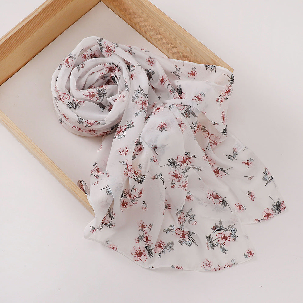 MSL358  Rose flower print hijab (MOQ:2 pieces)