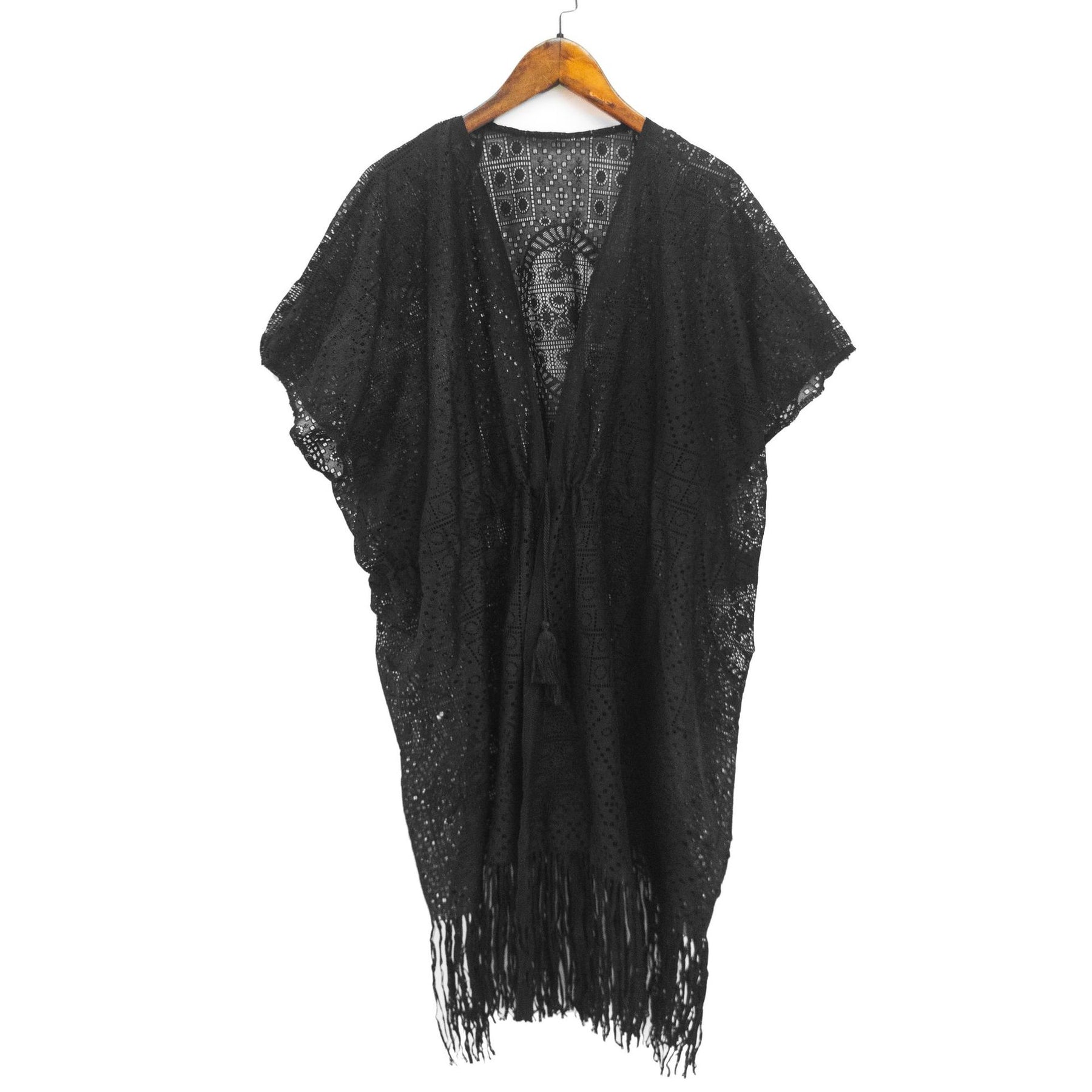 00056 Hollow lace shawl V-neck all-match tassel lace