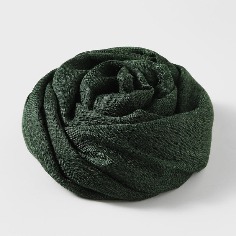 MM02 Women's solid color cotton and linen scarf