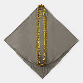 SW135  Plain Crystal Linen Round Gold Sequin Instant Hijab