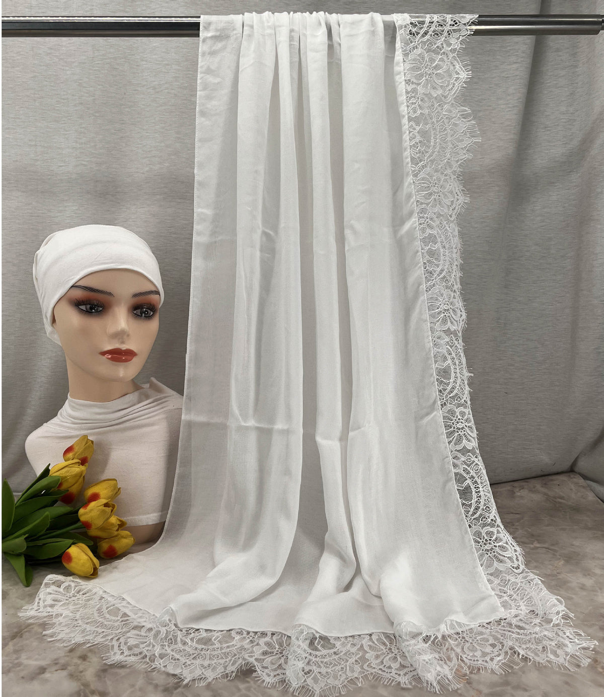 HY002  Elegant Plain Breathable Modal Hijab + Undercap Set