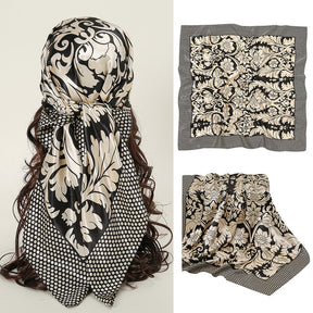 YW888  90*90cm Printed imitation silk soft luxury hijab