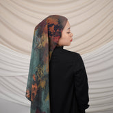 FZ001  Imitation silk double-sided oozing tie-dyed Muslim hijab