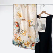 FSHHE  Elegant Versatile 100% Mulberry Silk Printed Scarf