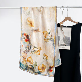 FSHHE  Elegant Versatile 100% Mulberry Silk Printed Scarf