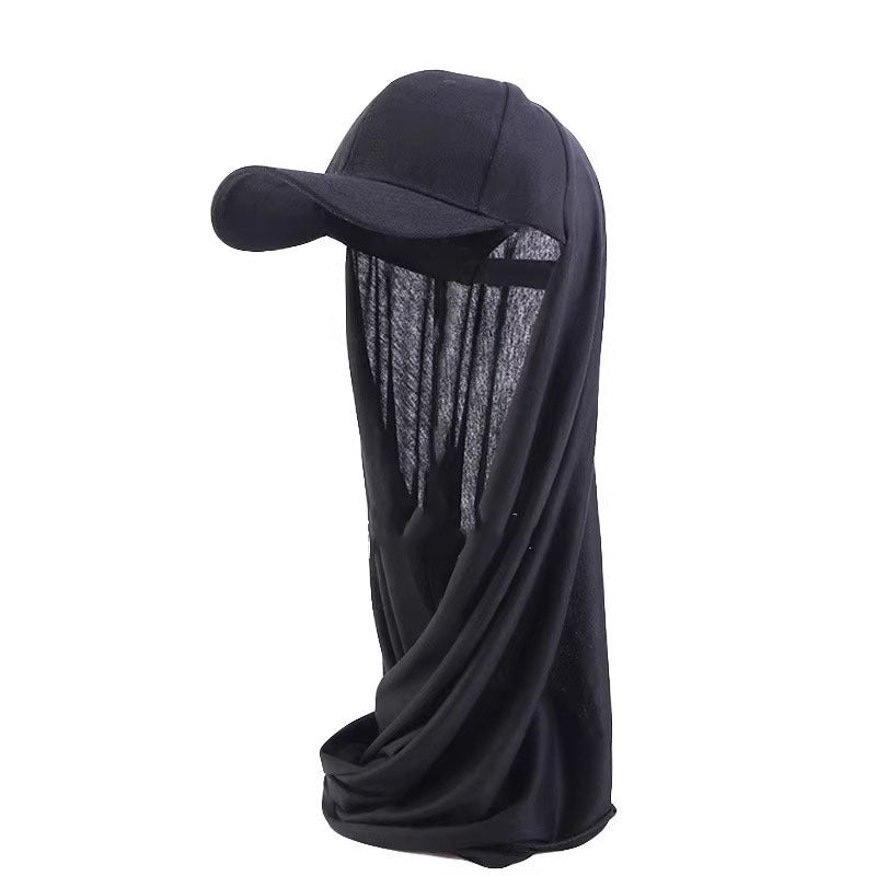 WS608  Baseball cap Ethnic scarf cap summer hat women's sun block hat neck shawl cap  plain hijab  sport hijab