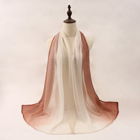 Z0A70004  Mercerized cotton colorblock thin hijab