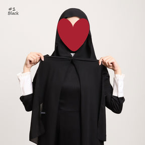 YZ316  Plain Silky Thick Chiffon Hijab with Built-in Magnetic Buckle and Matching Undercap