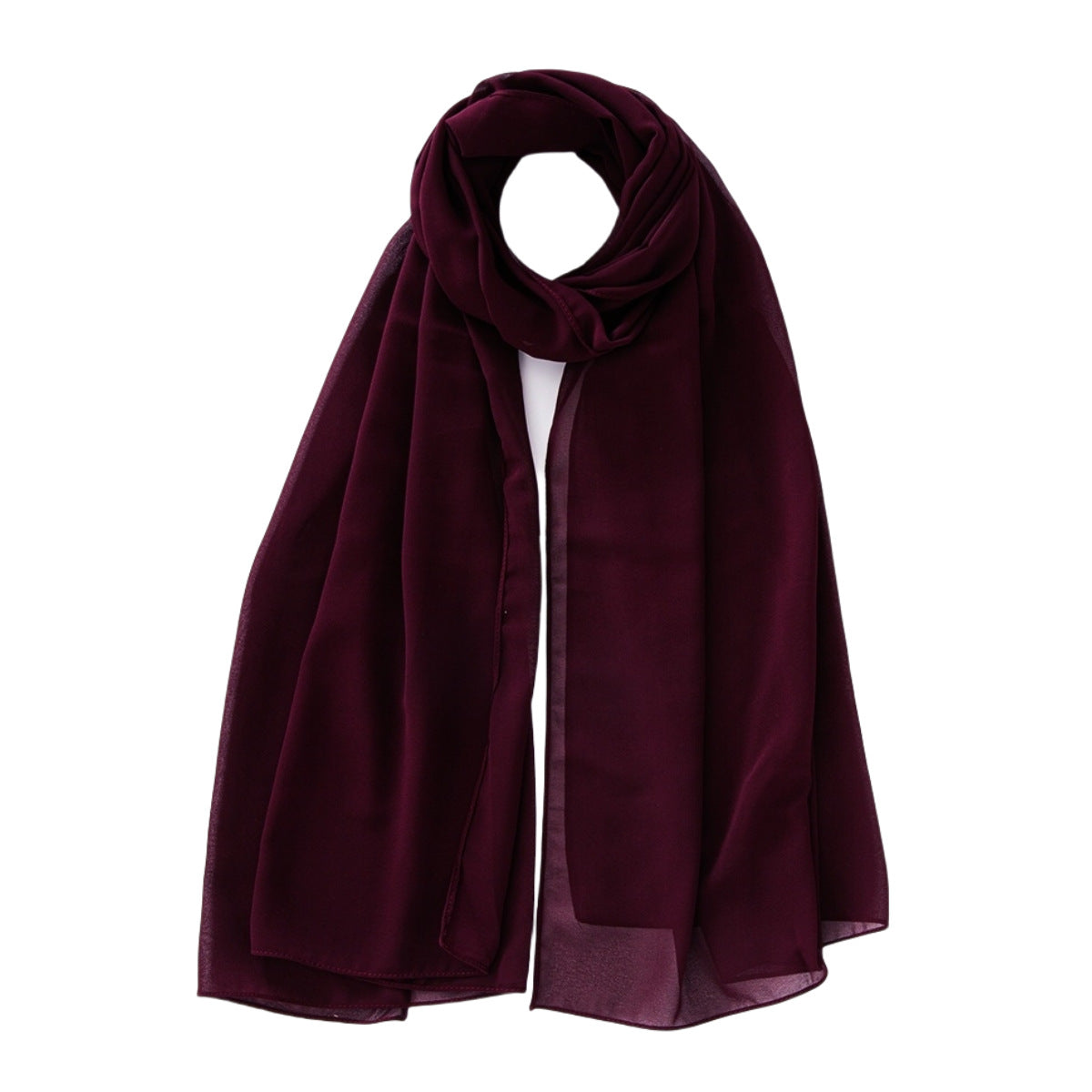 WJA293  Plain Pearl Chiffon Hijab