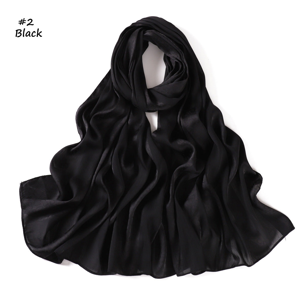 YZ312  Plain Silk-Like Leopard Stripe Polyester Hijab