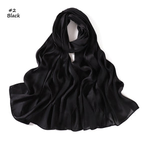 YZ312  Plain Silk-Like Leopard Stripe Polyester Hijab