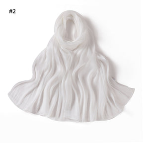 YZ206  Spring and summer new thin soft shiny silk shawl scarf