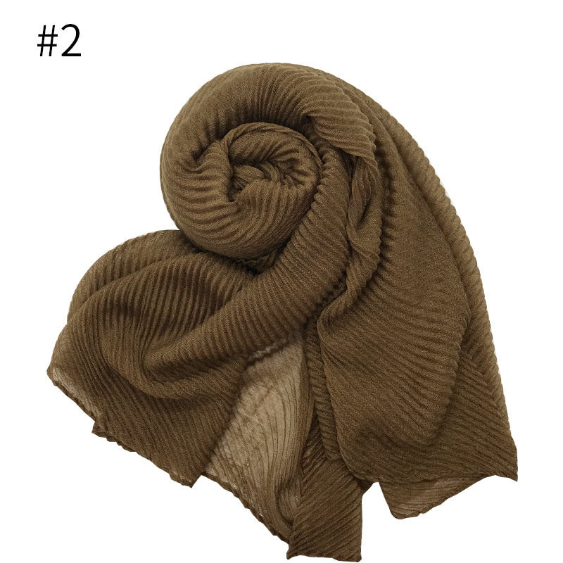 ND349  Plain Breathable Voile Twill Crinkle Hijab