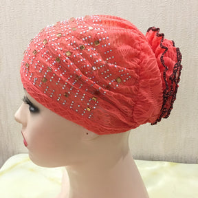 H021 lace kids turban hat