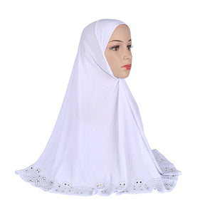 H001 Glass drill plain instant hijab