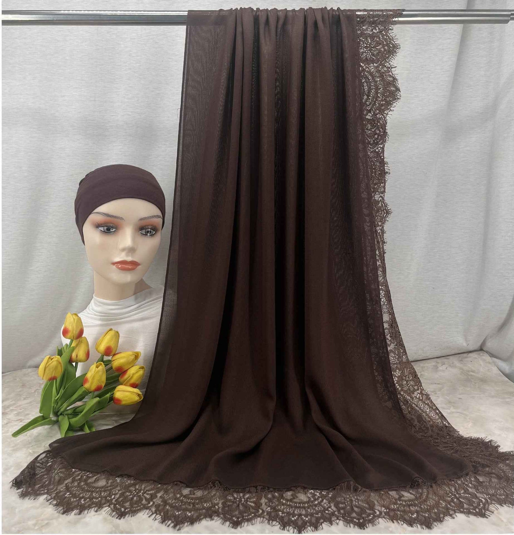 LSMDR  Elegant Plain Breathable Modal Hijab with Undercap Set - MOQ: 10 pcs/color