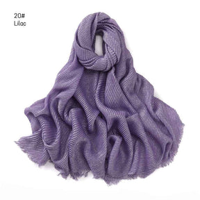 YZ112 Gold and Silver Thread Solid Color Crinkled Hijab