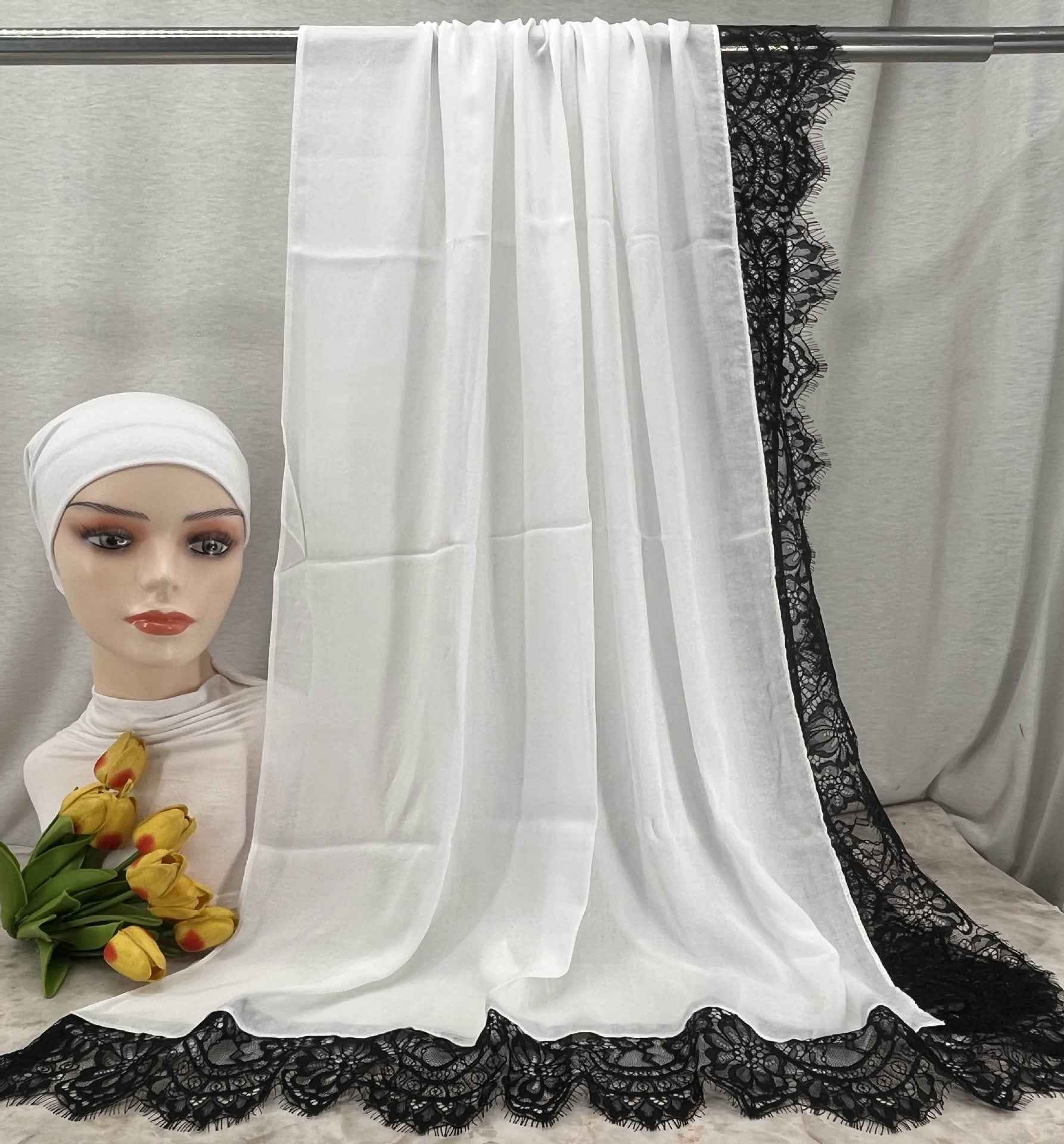 LSMDR  Elegant Plain Breathable Modal Hijab with Undercap Set - MOQ: 10 pcs/color