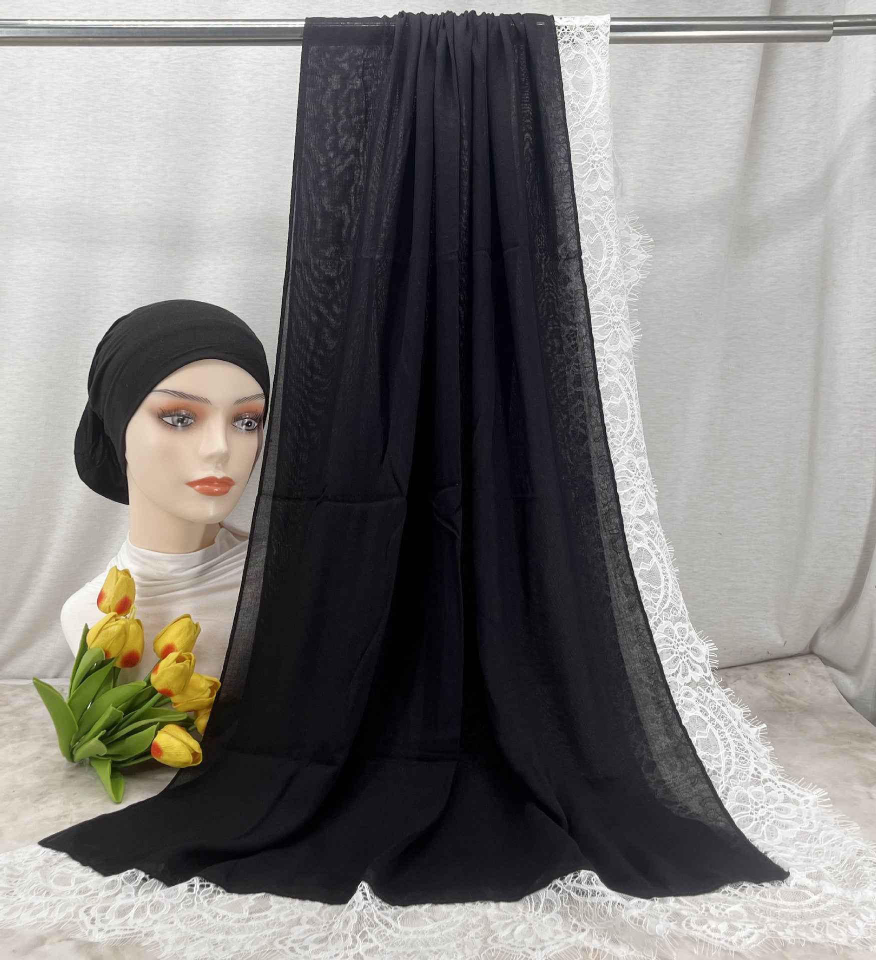 LSMDR  Elegant Plain Breathable Modal Hijab with Undercap Set - MOQ: 10 pcs/color