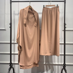 LR423  Swing solid color top + skirt two-piece set