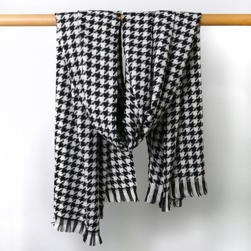 SW-20210223 Houndstooth winter scarf