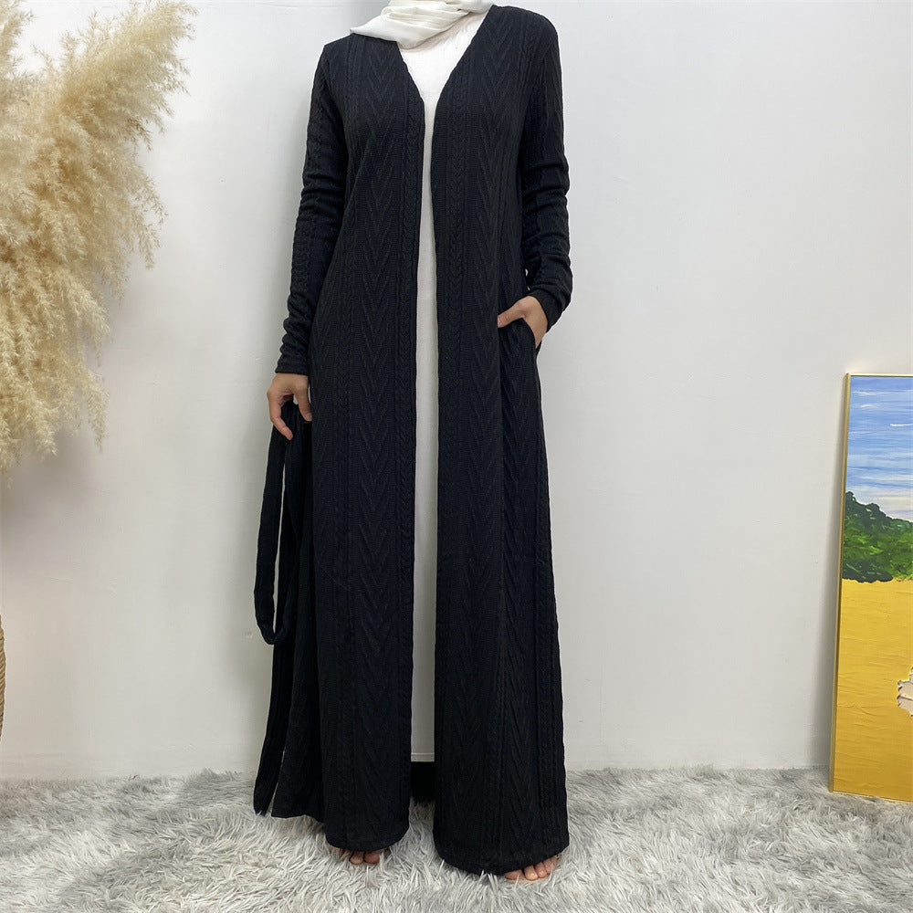 19060-1 plain muslim abaya Cardigan dress