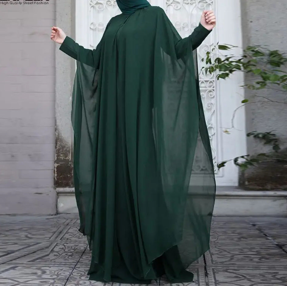 A1167 212 232  Women's Spring Autumn Mock Two-Piece Vintage Loose Crewneck Dress